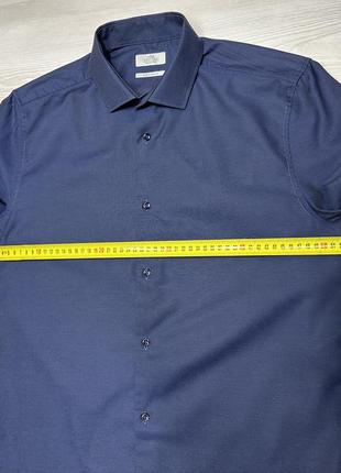 Next regular fit мужская темно-синяя индиго базовая хлопковая рубашка5 фото