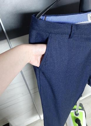 Классические брюки шерсть/кашемир синие штаны tom cridland5 фото