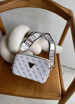Сумка guess snapshot white белая, сумочка гесс женская