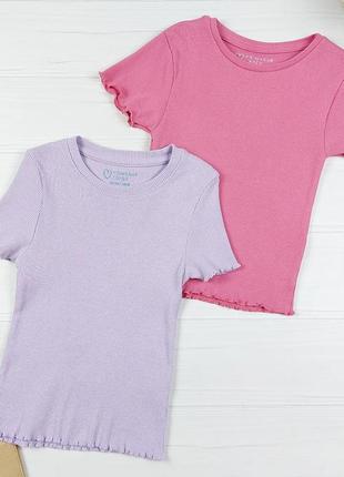 Комплект футболок в рубчик от primark cares на 5-6 лет, 110-116 см.