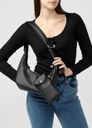 Женская сумка sambag hobo s черная