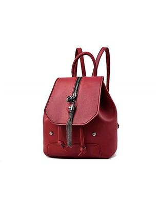 Рюкзак женский классический prague красный с брелком