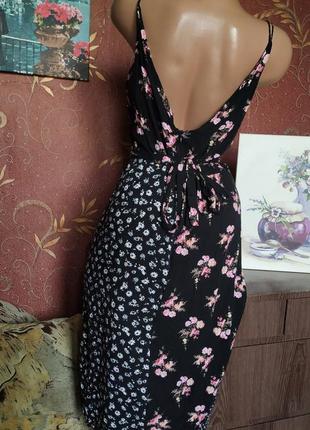 Летнее платье миди с цветочным принтом на бертелях от topshop7 фото