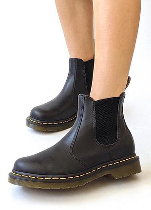 Черевики ботинки челсі dr.martens 2976 black smooth dm мартінси