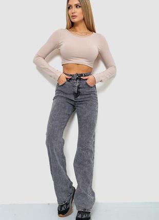Стильные серые женские джинсы трубы расширенные женские джинсы клеш джинсы-трубы вареные женские джинсы с высокой посадкой2 фото
