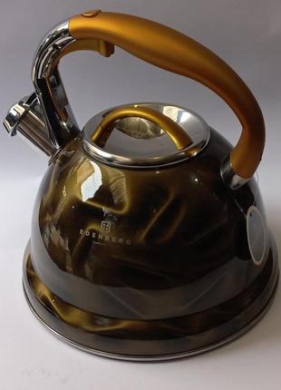 Чайник со свистком edenberg eb-1911yellow желтый 3л7 фото