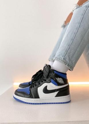 Кроссовки nike jordan 1 retro high black blue