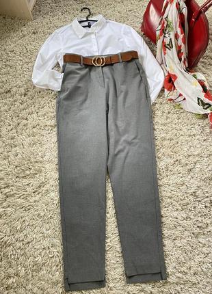 Базовые серые зауженные штаны ,высокая посадка,selected  femme,p. 38-403 фото