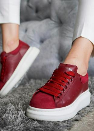 Шикарные кроссовки alexander mcqueen red кросівки кеди кеды9 фото