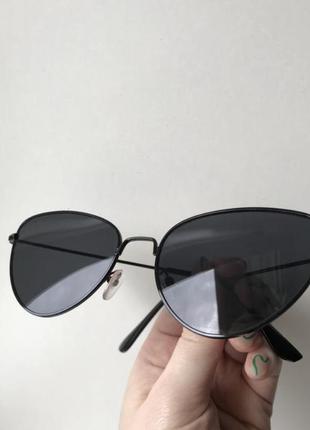 Сонцезахисні окуляри чорні cat eye котяче око4 фото