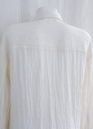 Рубашка прямого кроя молочная от h&amp;m размер l5 фото