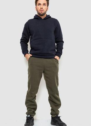 Спорт штани чоловічі на флісі, колір хакі, 241r0012 фото