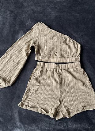 Костюм жатка костюм з шортами кроп  топ шорти короткі шорти топ