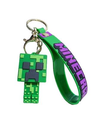 Майнкрафт брелок minecraft креативный брелок для ключей зеленый аксессуар