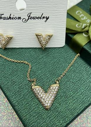 🌷 комплект 630грн(сережки та підвіска на ланцюжку)