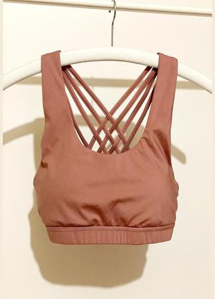 M-l топ ліф спортивний пудровий з поролоновими вставками