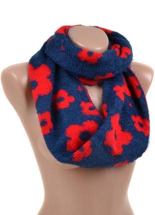 Podium шарф женский осень-зима вискоза m0449 blue хомут распродажа