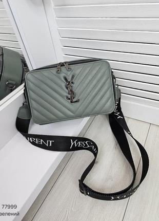 Женская качественная сумка, стильный клатч из эко кожи зеленый