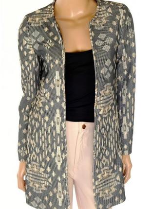 Брендовый фактурный удлиненный пиджак блейзер h&m этикетка4 фото