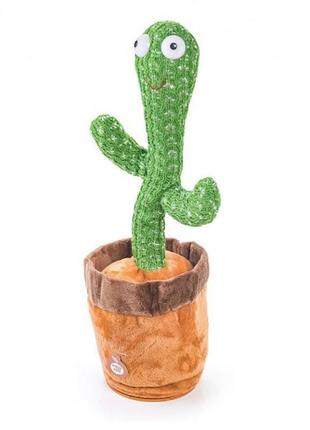 Танцующий кактус петучий 120 песен с подсветкой dancing cactus tiktok игрушка повторяшка кактус6 фото