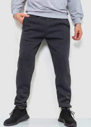 Спорт штаны мужские на флисе, цвет темно-серый, 244r41517