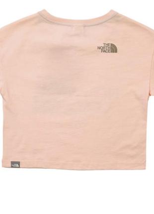 Укорочена брендова футболка tnf cropped pink4 фото