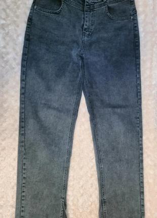 Трендові прямі джинси з розрізами і кокеткою3 фото