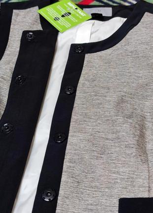 Брендовый качественный льняной пиджак жакет h&m этикетка2 фото