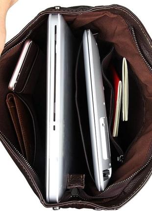 Коричневый кожаный рюкзак мужской стильный вместительный натуральная кожа7 фото
