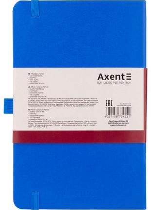 Книга записная axent partner, 125x195 мм, 96 листов, клетка, голубая (8201-07-a)3 фото