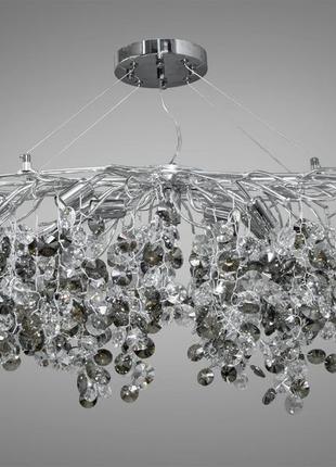Сучасна кришталева люстра на 10 ламп lahore хром 601-l900ch