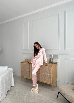 Пижама женская шелковая пижама. натуральный шелк. спальный комплект 2-ка (рубашка+штаны). домашний комплект с7 фото
