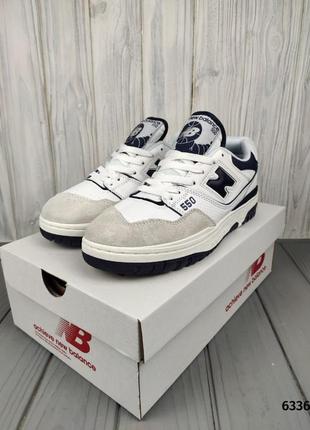 New balance 550 white navy4 фото