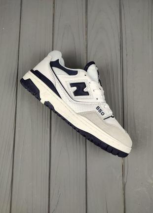 New balance 550 white navy7 фото