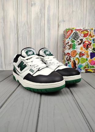 New balance 550 white green2 фото