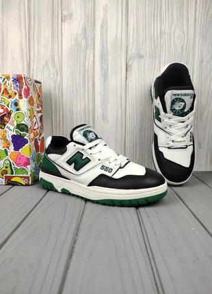 New balance 550 white green6 фото