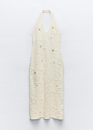 Текстурное платье со стразами6 фото