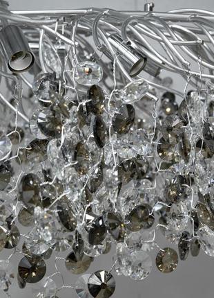 Сучасна кришталева люстра на 12 ламп lahore хром 601-l1200ch