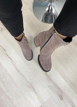 Ботинки с итальянского замша замшевые кожаные сапоги5 фото