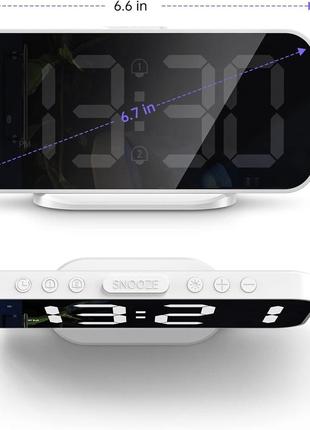 Цифровой будильник edup love, электронные часы со светодиодной подсветкой, 2 usb-порта для зарядки7 фото