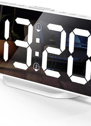 Цифровий будильник edup love, електронні годинники зі світлодіодним підсвічуванням, 2 usb-порти для зарядки1 фото