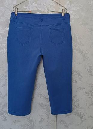 Р 16 / 50-52 стильные базовые яркие синие джинсовые бриджи капри шорты стрейчевые bm2 фото