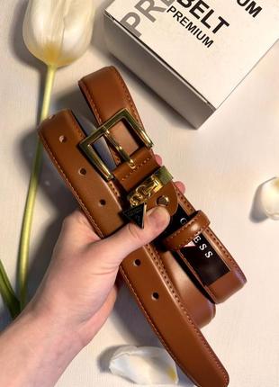 Ремень рыжий кожа 3см китай пояс из кожи + коробка, ремень в сребре женский кожаный черный в золотые ремень в стиле guess гесс