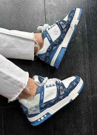 Louis vuitton trainer sneaker white / blue