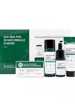 Набор для проблемной кожи с кислотами some by mi aha bha pha 30 days miracle mini set