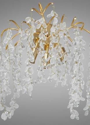 Современный хрустальный настенный светильник nicosia хром 603-3w ch