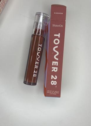 Блиски для губ tower 28 shineon lip jelly cashew 3.9 ml3 фото