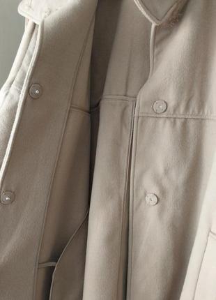 Модное стильное бежевое пальто пончо h&m кежуал8 фото