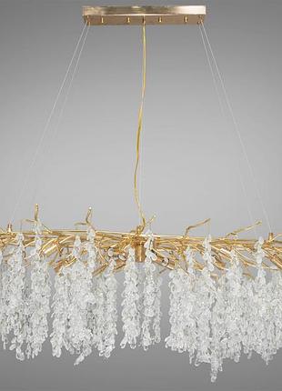 Сучасна кришталева люстра на 15 ламп nicosia золото 603-l1500gd