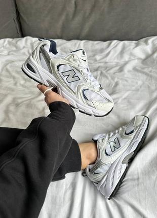 New balance 530 white silver navy3 фото